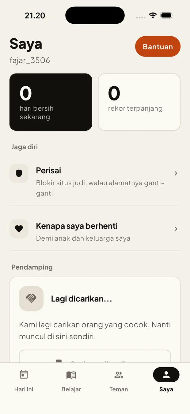 Layar Saya: kartu pendamping yang sedang mencarikan orang yang cocok